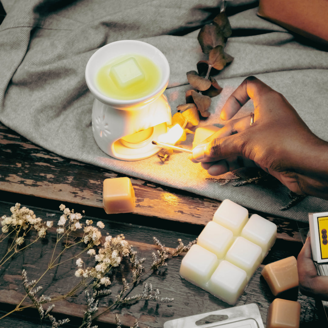 Wax Melt 4-Pack + Ceramic Burner Set